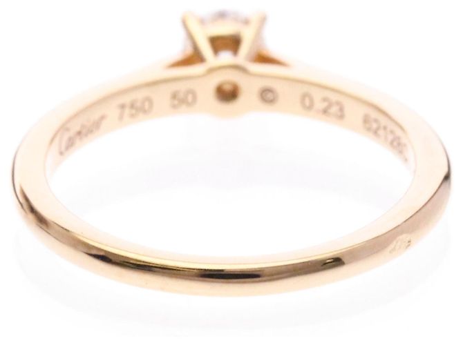 Anello Solitario Cartier 1895 in Oro Rosa D'oro - vista 4