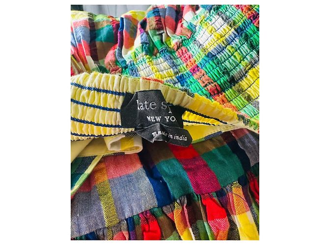 Kate Spade New York Coastal Plaid Stufen-Midikleid Weiß Rot Blau Mehrfarben Grün Gelb - Ansicht 7