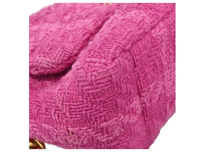 Borsa Chanel 19 Flap in Tweed Trapuntato Medium Rosa - vista 6