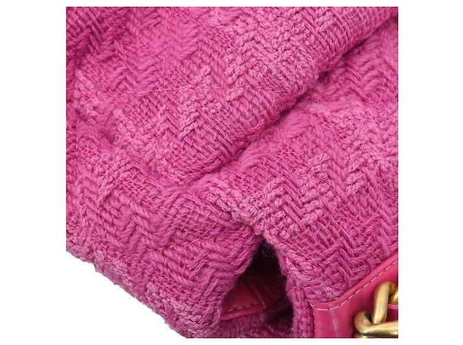 Borsa Chanel 19 Flap in Tweed Trapuntato Medium Rosa - vista 7
