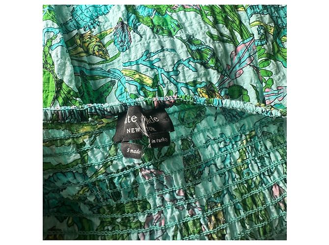 Kate Spade New York Under The Sea Maxikleid mit Bindebändern Blau Mehrfarben Grün - Ansicht 9