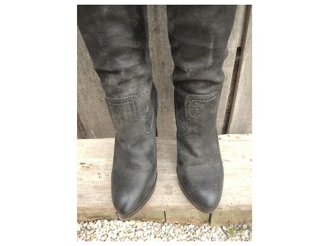 Frye Harlow Campus Grey Suede High Boots - view 10