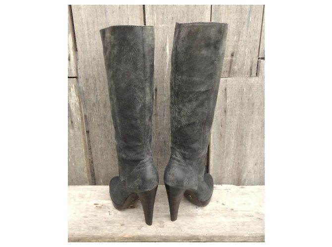 Frye Harlow Campus Grey Suede High Boots - view 4