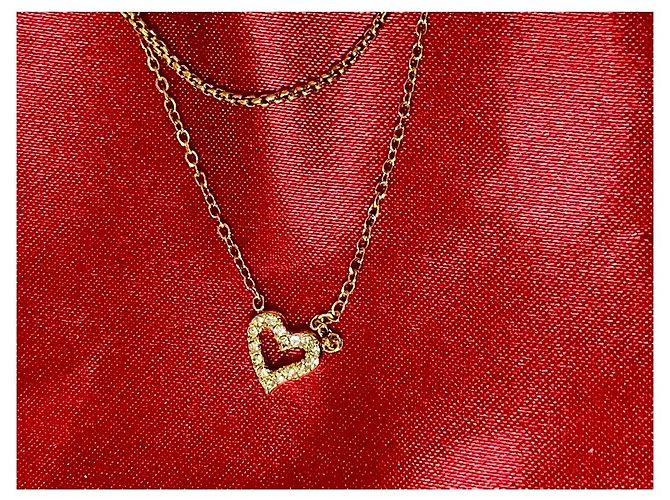 Autre Marque Collana a Doppia Catena con Pendente a Cuore D'oro - vista 2