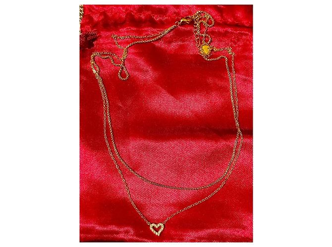 Autre Marque Collana a Doppia Catena con Pendente a Cuore D'oro - vista 4