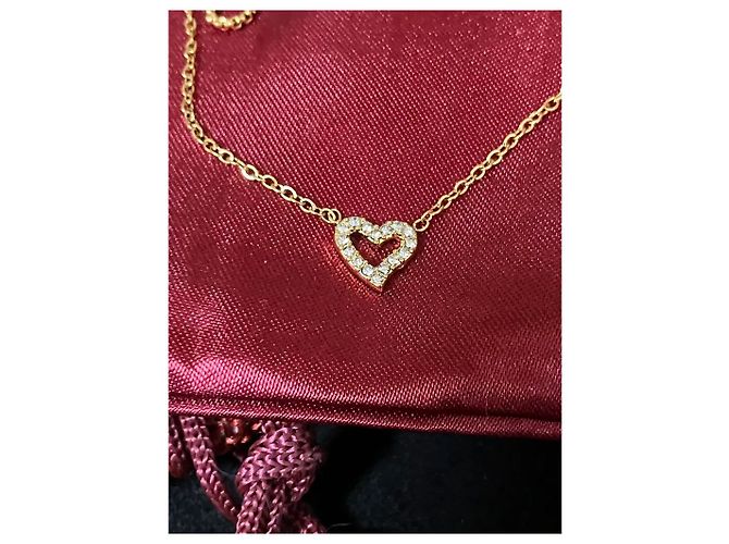 Autre Marque Collana a Doppia Catena con Pendente a Cuore D'oro - vista 5