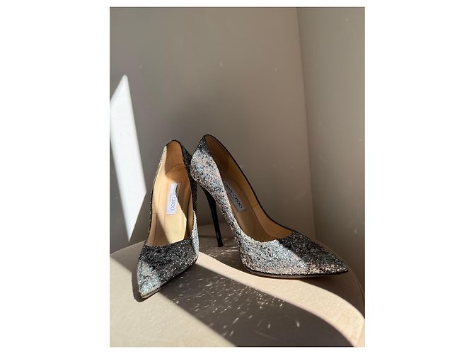 Décolleté a punta glitterati Jimmy Choo Multicolore Metallico - vista 5