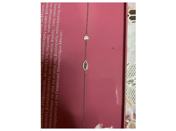 Autre Marque Bracciale Malocchio e Cuore in Argento Placcato Oro Blu - vista 2