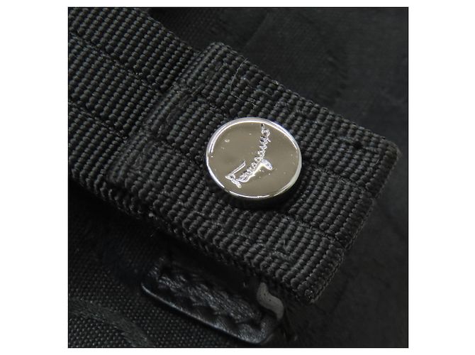 Gancini Borsa Boston in tela nera Salvatore Ferragamo Nero - vista 13