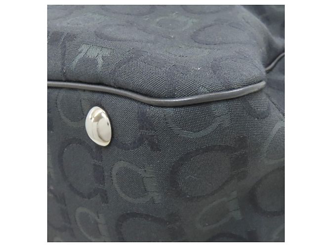 Gancini Borsa Boston in tela nera Salvatore Ferragamo Nero - vista 24