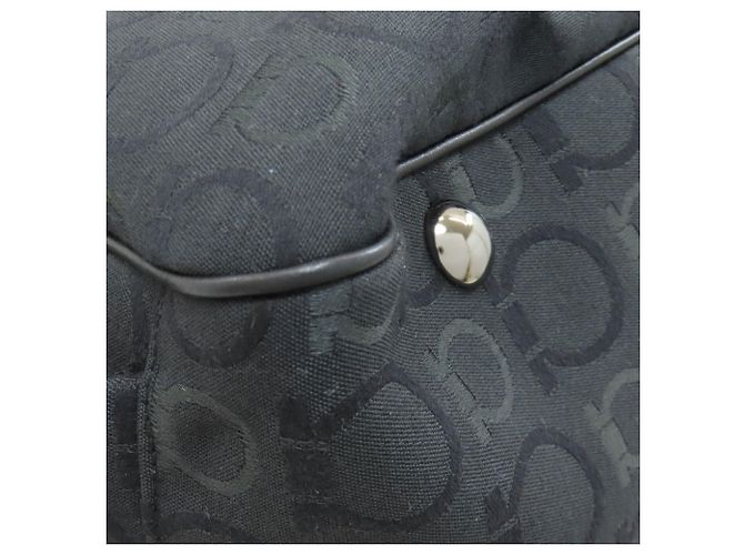 Gancini Borsa Boston in tela nera Salvatore Ferragamo Nero - vista 25