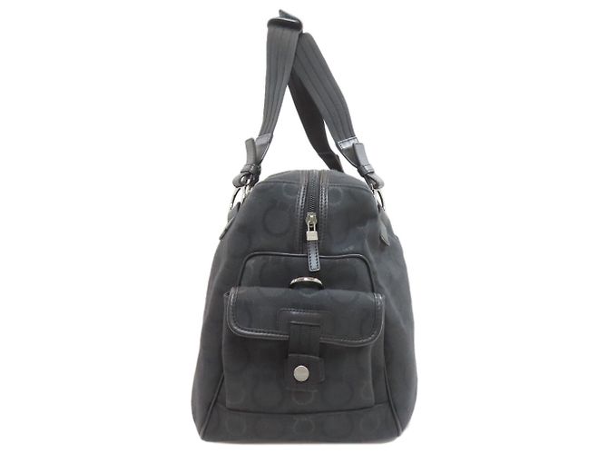 Gancini Borsa Boston in tela nera Salvatore Ferragamo Nero - vista 3