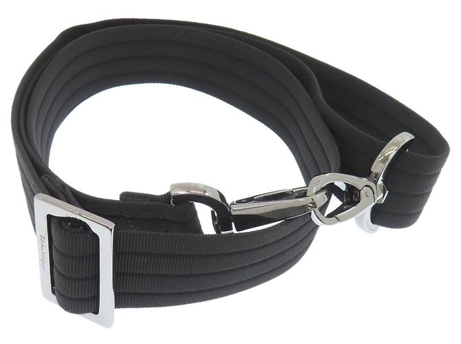 Gancini Borsa Boston in tela nera Salvatore Ferragamo Nero - vista 7