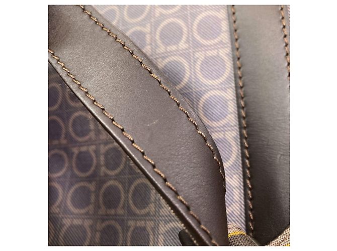 Gancini Borsa Tote in PVC marrone Salvatore Ferragamo - vista 13