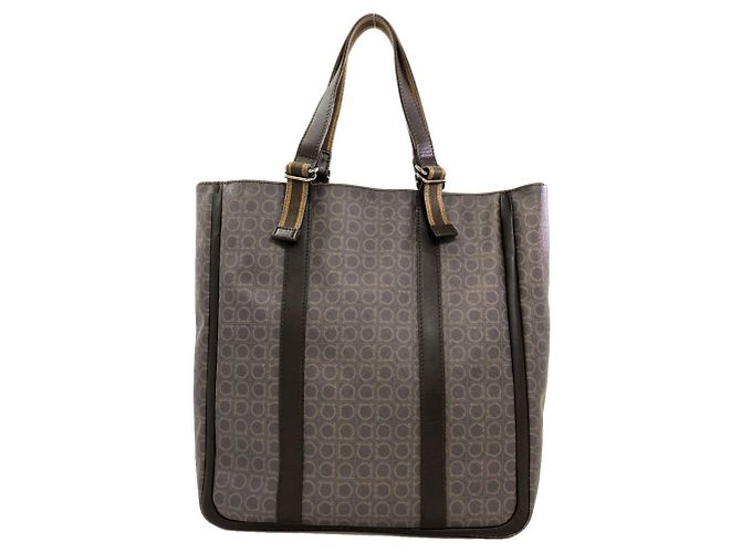 Gancini Borsa Tote in PVC marrone Salvatore Ferragamo - vista 2