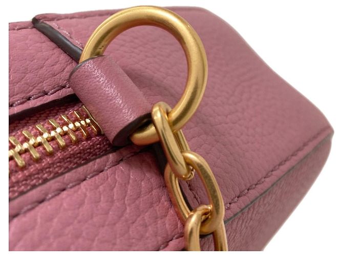 Borsa a tracolla in pelle rosa con logo Tory Burch - vista 10
