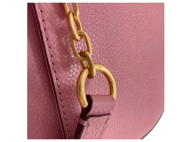 Borsa a tracolla in pelle rosa con logo Tory Burch - vista 11