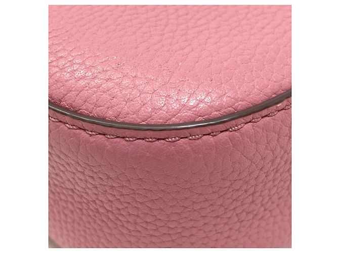 Borsa a tracolla in pelle rosa con logo Tory Burch - vista 12