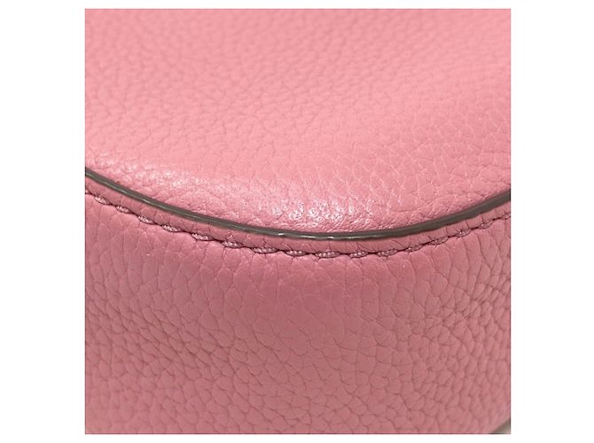 Borsa a tracolla in pelle rosa con logo Tory Burch - vista 13