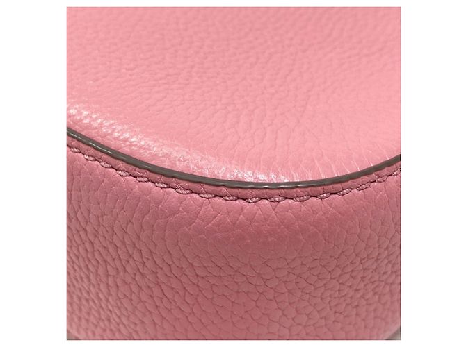 Borsa a tracolla in pelle rosa con logo Tory Burch - vista 14