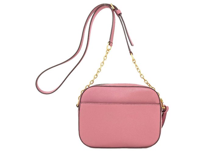 Borsa a tracolla in pelle rosa con logo Tory Burch - vista 2
