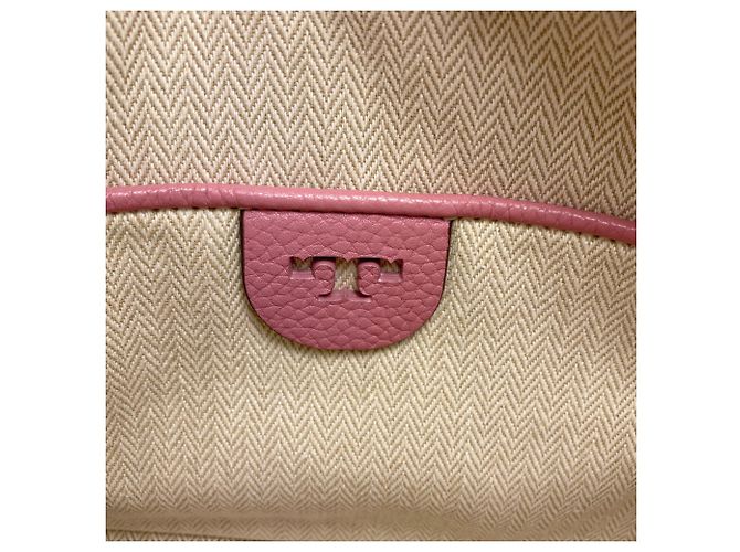 Borsa a tracolla in pelle rosa con logo Tory Burch - vista 6