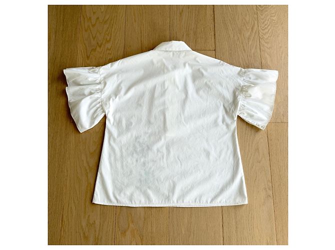 Weekend Max Mara Camicia Bianca Ricamo Farfalla Nero Bianco Rosso Verde Giallo - vista 5