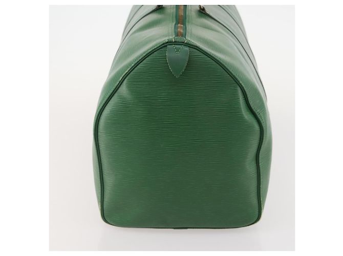 Borsa Keepall Louis Vuitton in pelle Epi 55 Verde - vista 4