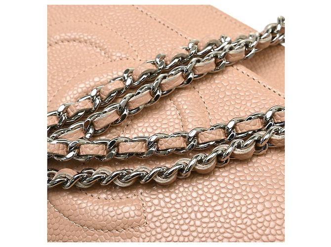 Wallet On Chain Portafoglio con catena con logo Chanel in pelle Rosa - vista 5