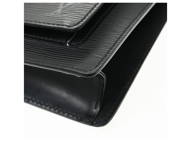 Borsa Louis Vuitton Monceau in pelle Epi BB Nero - vista 4