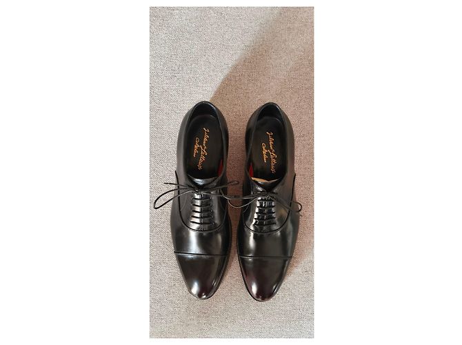 Nuovo-Silvano Lattanzi – Scarpe stringate Oxford in pelle nera con anticatura rossa Nero - vista 3