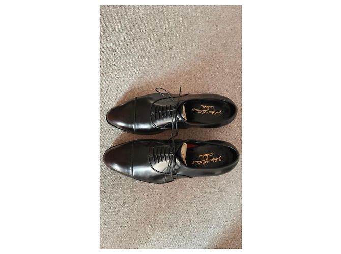 Nuovo-Silvano Lattanzi – Scarpe stringate Oxford in pelle nera con anticatura rossa Nero - vista 6
