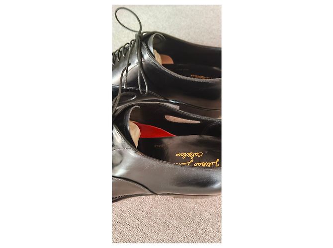 Nuovo-Silvano Lattanzi – Scarpe stringate Oxford in pelle nera con anticatura rossa Nero - vista 8