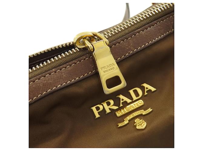 Borsa 2-Way Prada in nylon marrone - vista 10