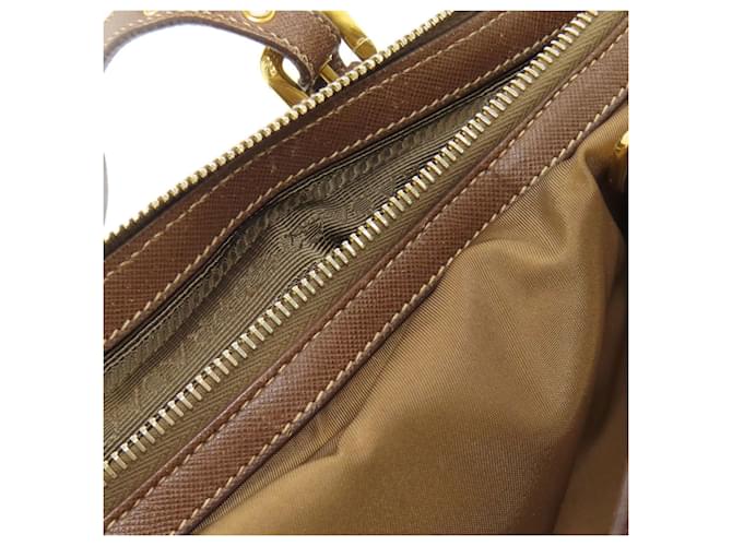Borsa 2-Way Prada in nylon marrone - vista 14