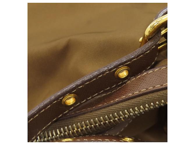Borsa 2-Way Prada in nylon marrone - vista 21