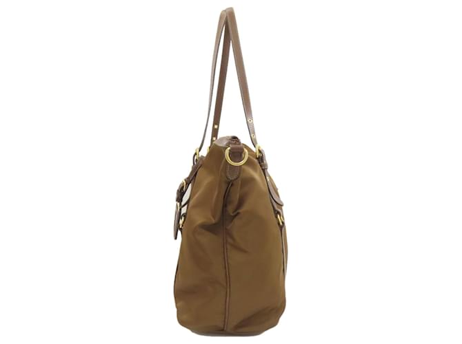 Borsa 2-Way Prada in nylon marrone - vista 3