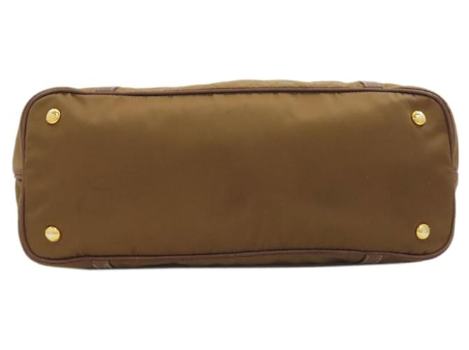 Borsa 2-Way Prada in nylon marrone - vista 4