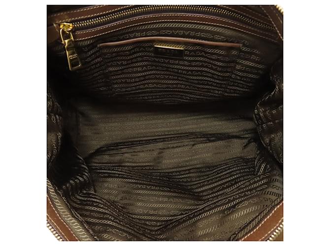 Borsa 2-Way Prada in nylon marrone - vista 5