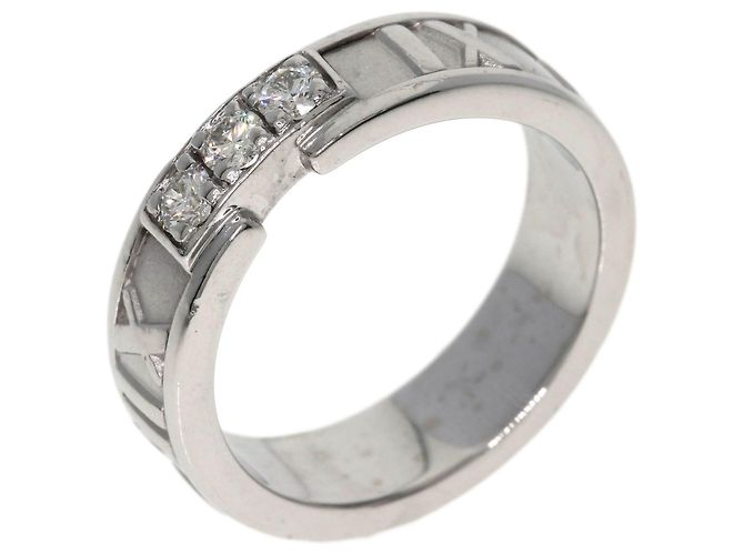 Tiffany & Co. Atlas 3-Diamond Ring in 18K White Gold - view 2