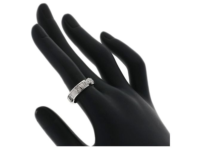 Tiffany & Co. Atlas 3-Diamond Ring in 18K White Gold - view 6