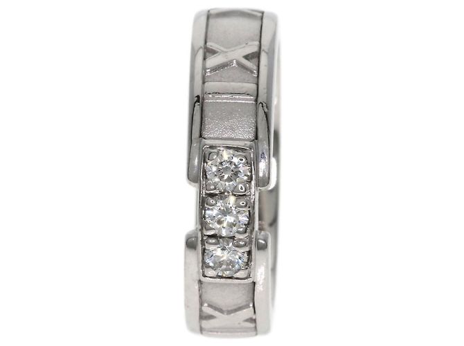 Tiffany & Co. Atlas 3-Diamond Ring in 18K White Gold - view 8