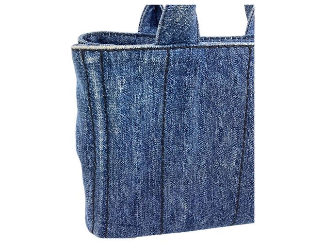 Prada Canapa Mini 2-Way Handtasche Blau - Ansicht 13