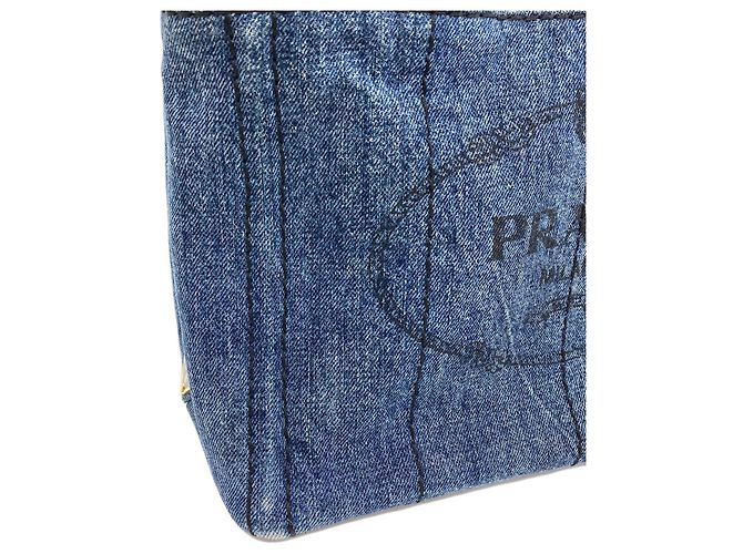 Prada Canapa Mini 2-Way Handtasche Blau - Ansicht 14