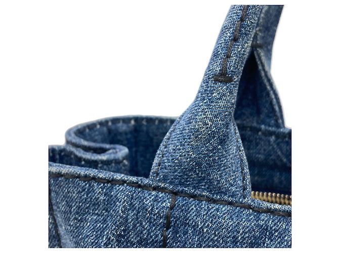 Prada Canapa Mini 2-Way Handtasche Blau - Ansicht 17