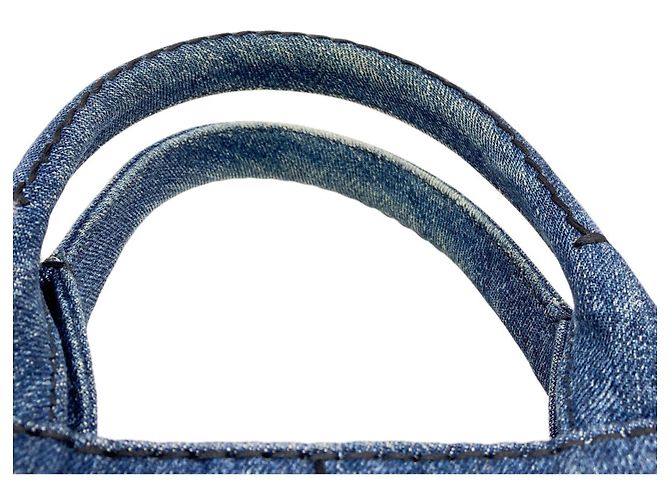 Prada Canapa Mini 2-Way Handtasche Blau - Ansicht 19