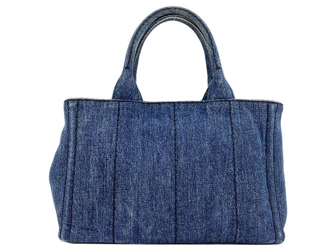 Prada Canapa Mini 2-Way Handtasche Blau - Ansicht 2