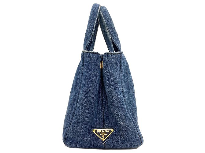 Prada Canapa Mini 2-Way Handtasche Blau - Ansicht 3