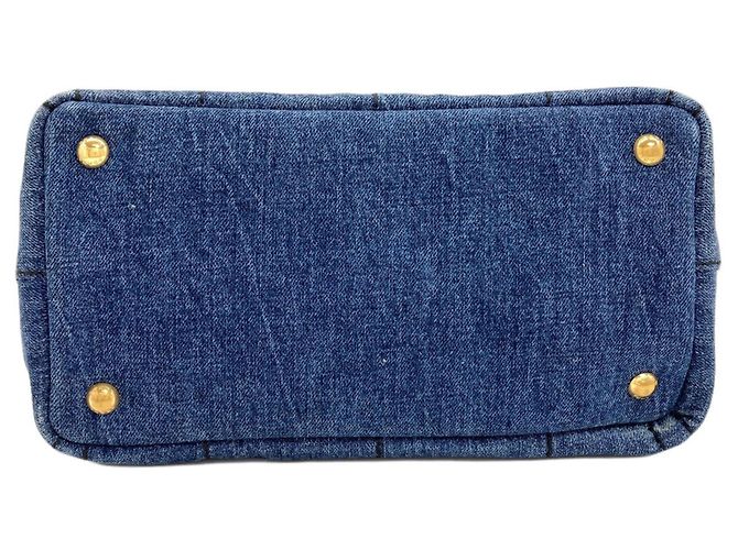 Prada Canapa Mini 2-Way Handtasche Blau - Ansicht 4