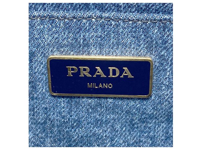 Prada Canapa Mini 2-Way Handtasche Blau - Ansicht 6